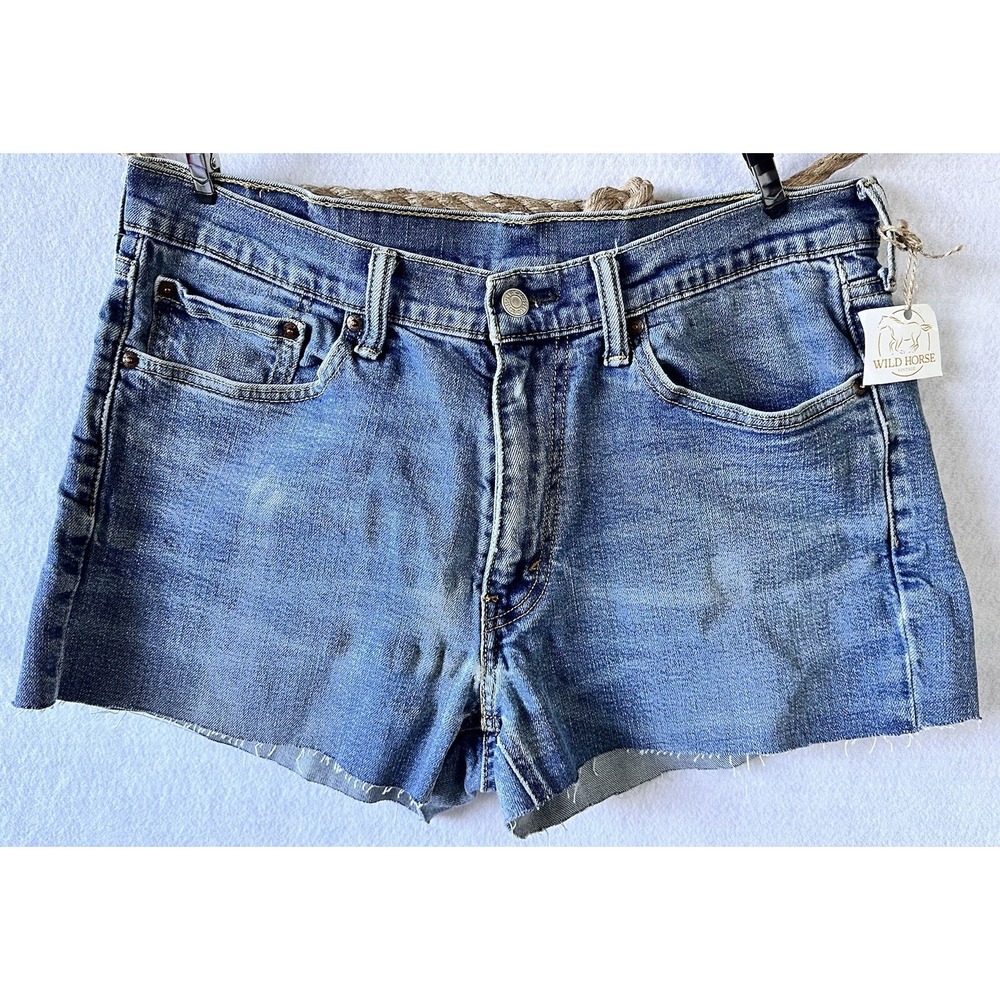 Levi's 541 Denim Shorts Frayed Hem Summer Jean Women's Sz 33